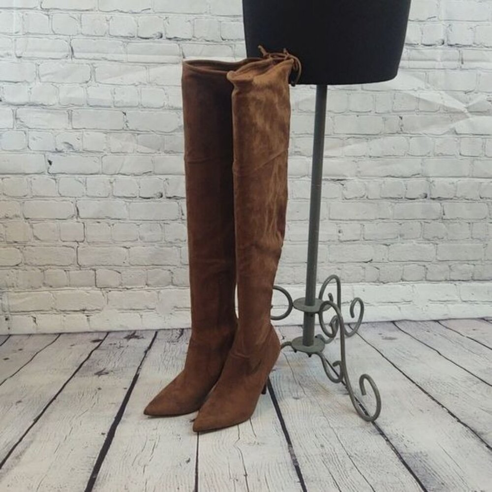 Aldo Size 9 Asteille Over-the-Knee Suede Boots - Cognac